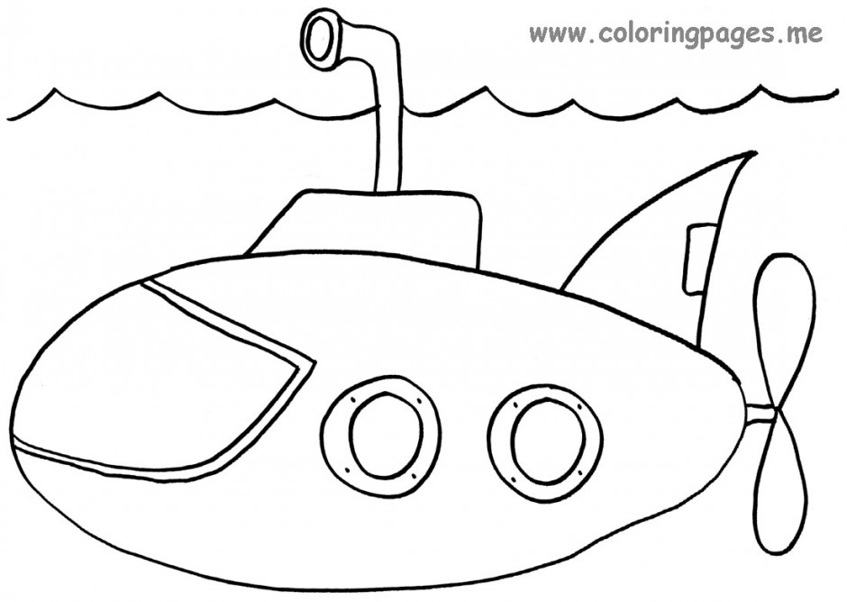 Coloriage d'un sous-marin explorant les profondeurs marines