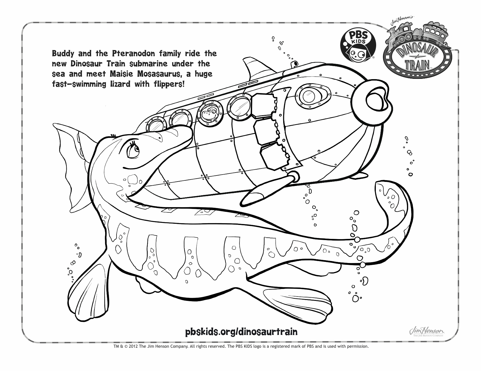 Coloriage d'un sous-marin évoluant dans un monde sous-marin