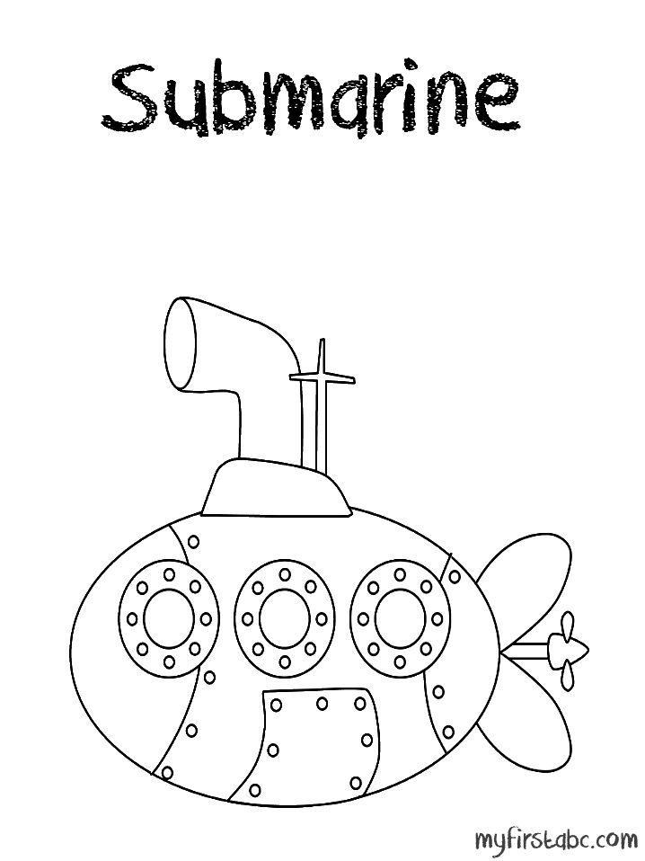Coloriage d'un sous-marin explorant les profondeurs marines