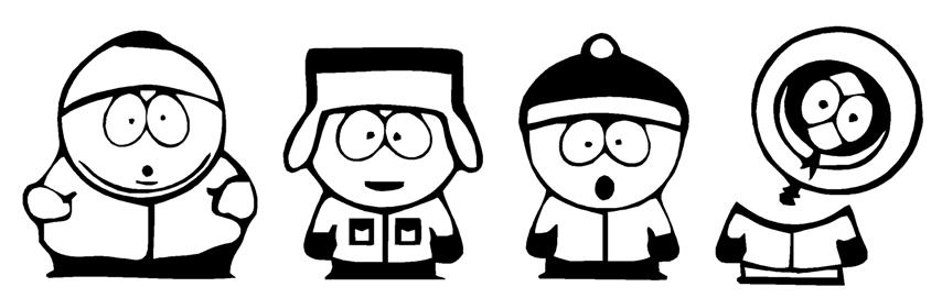 Personnages de South Park en pleine aventure dans un décor de montagne