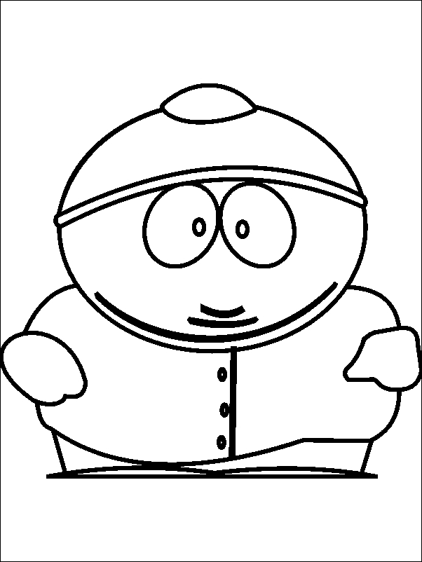 Coloriage de personnages emblématiques de South Park dans un décor urbain