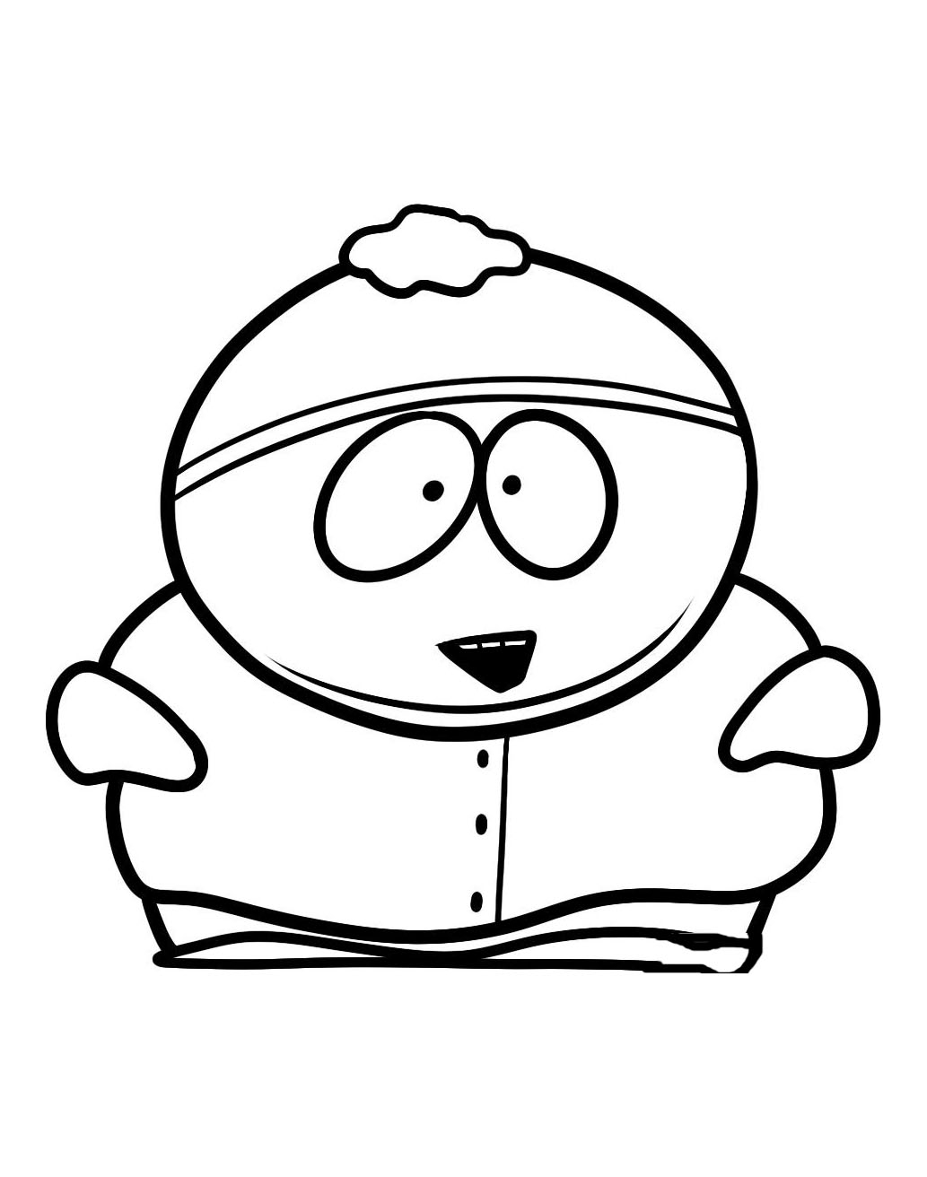 Coloriage de Stan Marsh et ses amis dans un décor hivernal