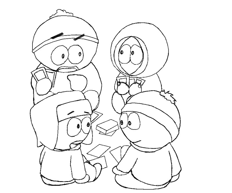 Personnages de South Park en pleine aventure sur un fond de neige