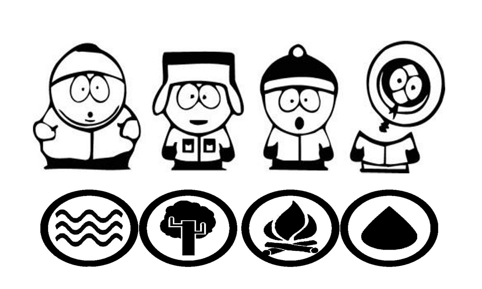 Personnages de South Park en pleine action dans un décor animé