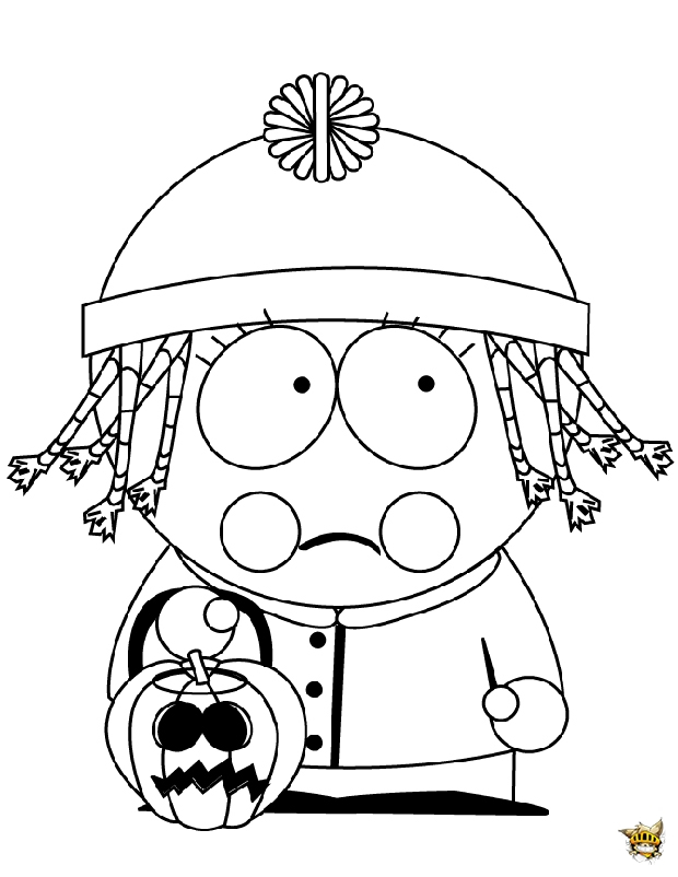 Coloriage de personnages de South Park en pleine action