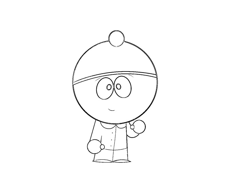 Coloriage de personnages de South Park en pleine action dans leur univers