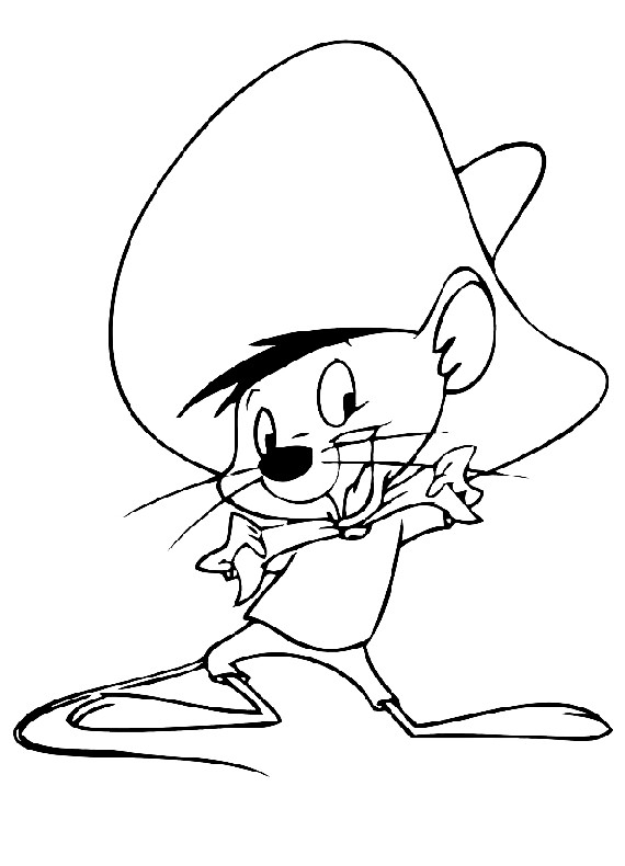 Speedy Gonzales en pleine course dans un décor mexicain