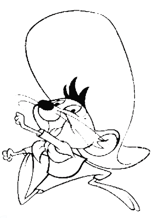 Speedy Gonzales courant avec enthousiasme dans un paysage mexicain