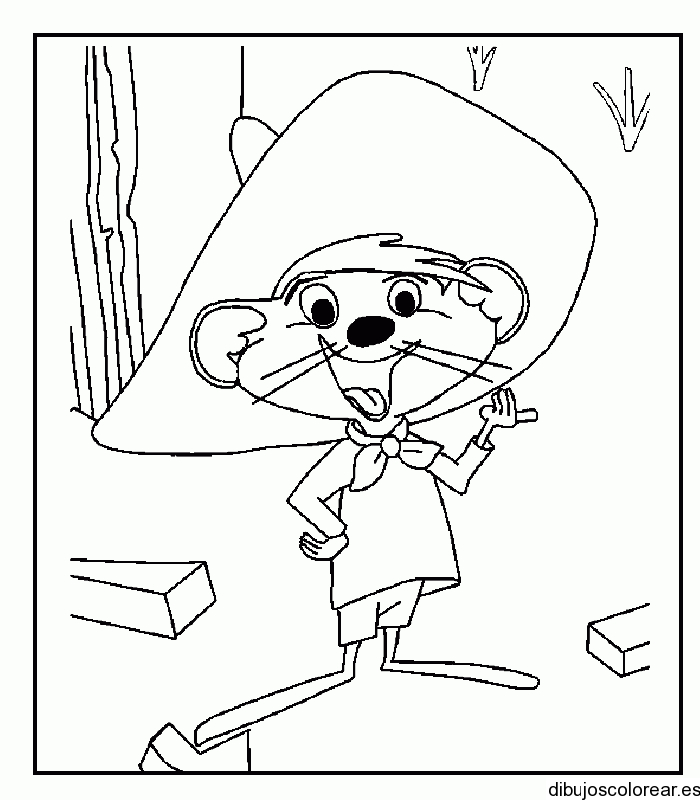 Speedy Gonzales courant avec enthousiasme dans un paysage désertique Speedy Gonzales courant avec enthousiasme dans un paysage désertique