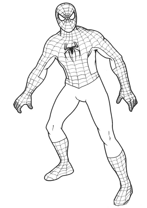 Spiderman en pleine action sur un fond urbain