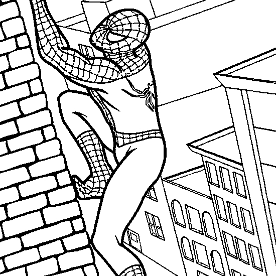 Spiderman en pleine action au-dessus de la ville