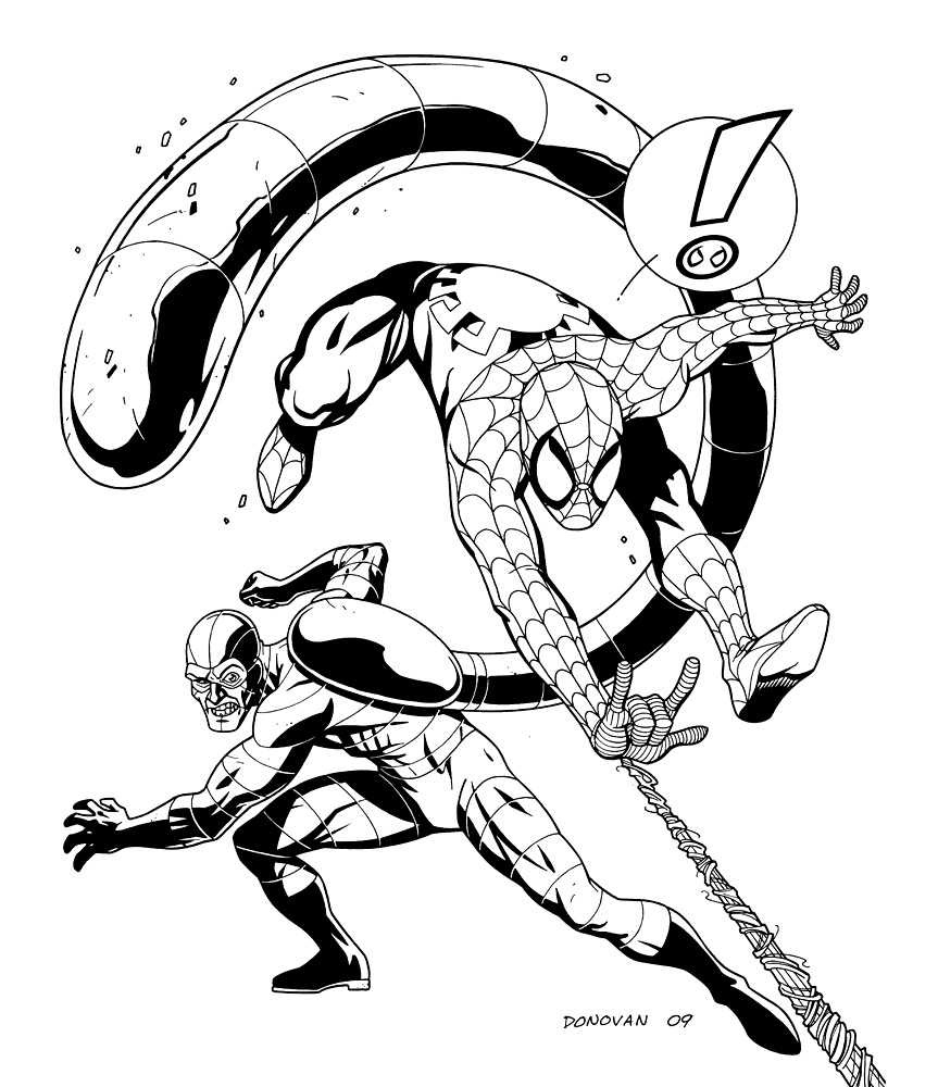 Spiderman en pleine action sur un fond urbain