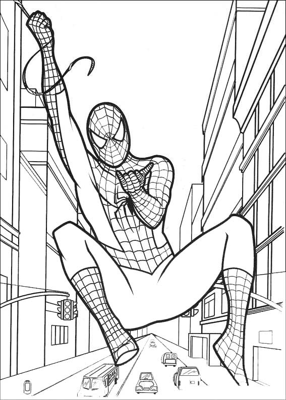 Spiderman en pleine action sur un gratte-ciel urbain