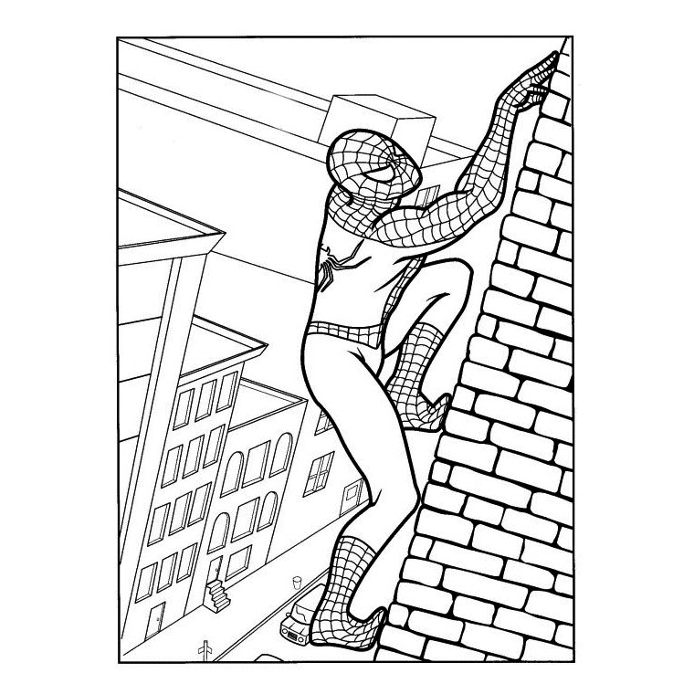 Spiderman en pleine action sur un fond urbain