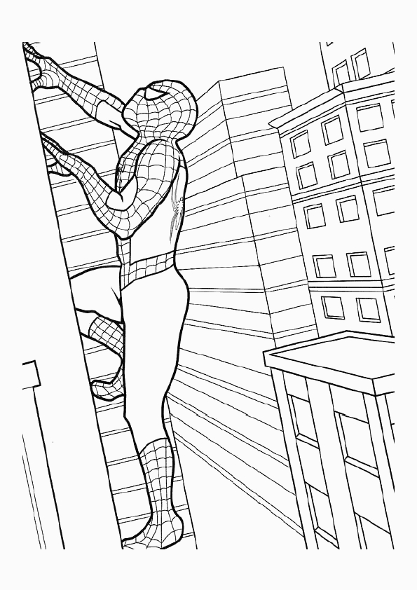 Spiderman en pleine action sur un bâtiment urbain