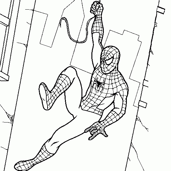 Spiderman en pleine action sur un fond urbain dynamique