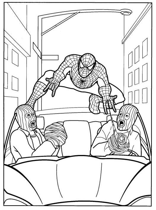 Spiderman en pleine action sur un fond urbain