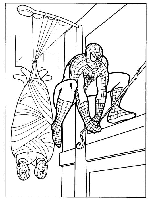 Spiderman en pleine action dans un décor urbain