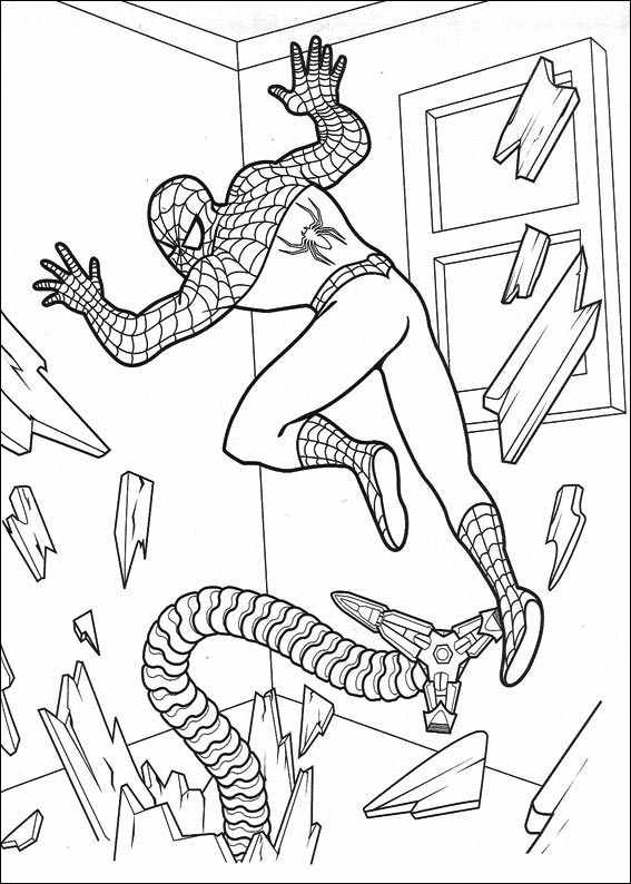 Spiderman en pleine action dans un décor urbain