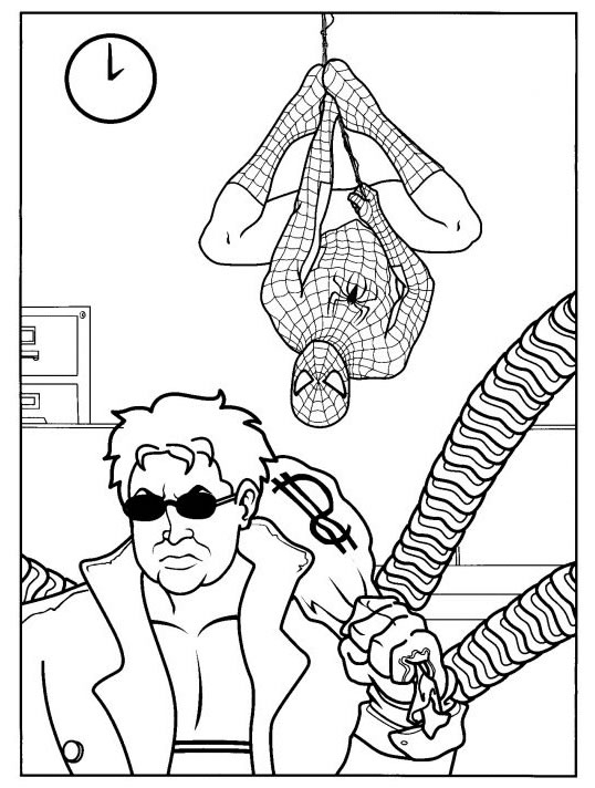 Spiderman en pleine action dans un décor urbain