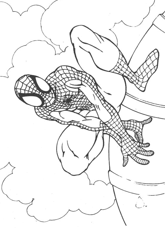 Spiderman en pleine action sur un fond urbain