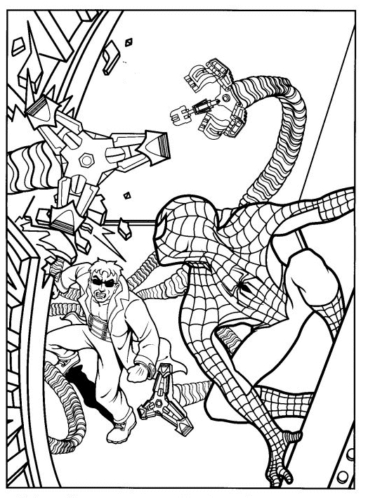 Spiderman en pleine action sur un fond urbain dynamique