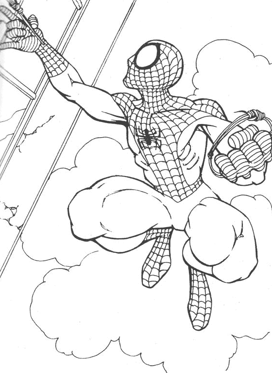 Spider-Man en pleine action sur un fond urbain
