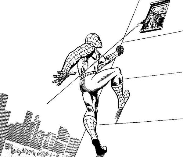 Spiderman en action sur un fond urbain dynamique