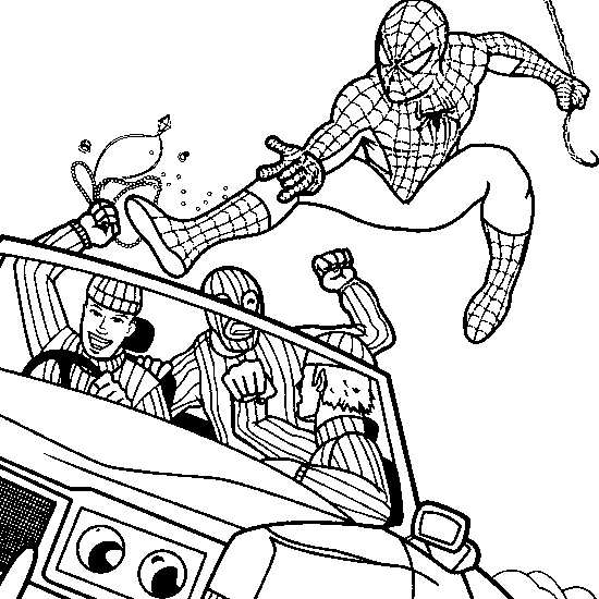 Spiderman en pleine action au milieu d'une ville animée