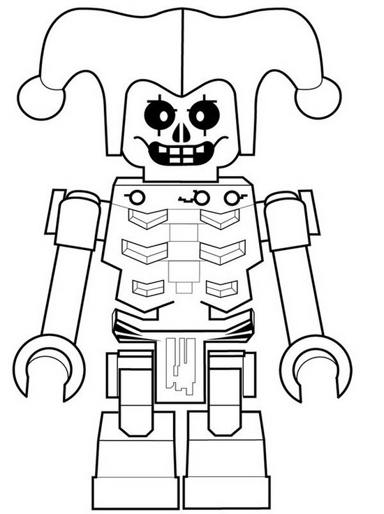 Coloriage d'un squelette dans une pose dynamique