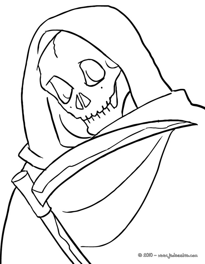 Coloriage d'un squelette dans une pose dynamique sur fond simple