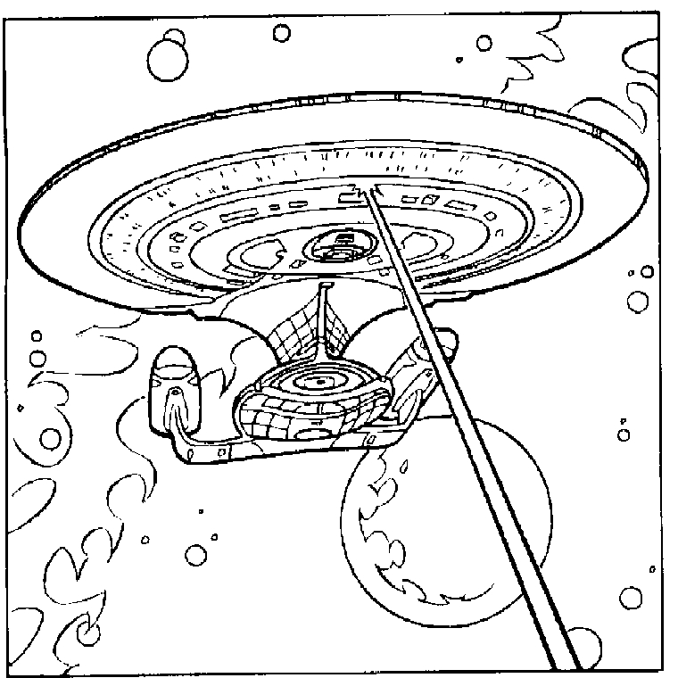 Coloriage de l'équipage de l'USS Enterprise en mission spatiale