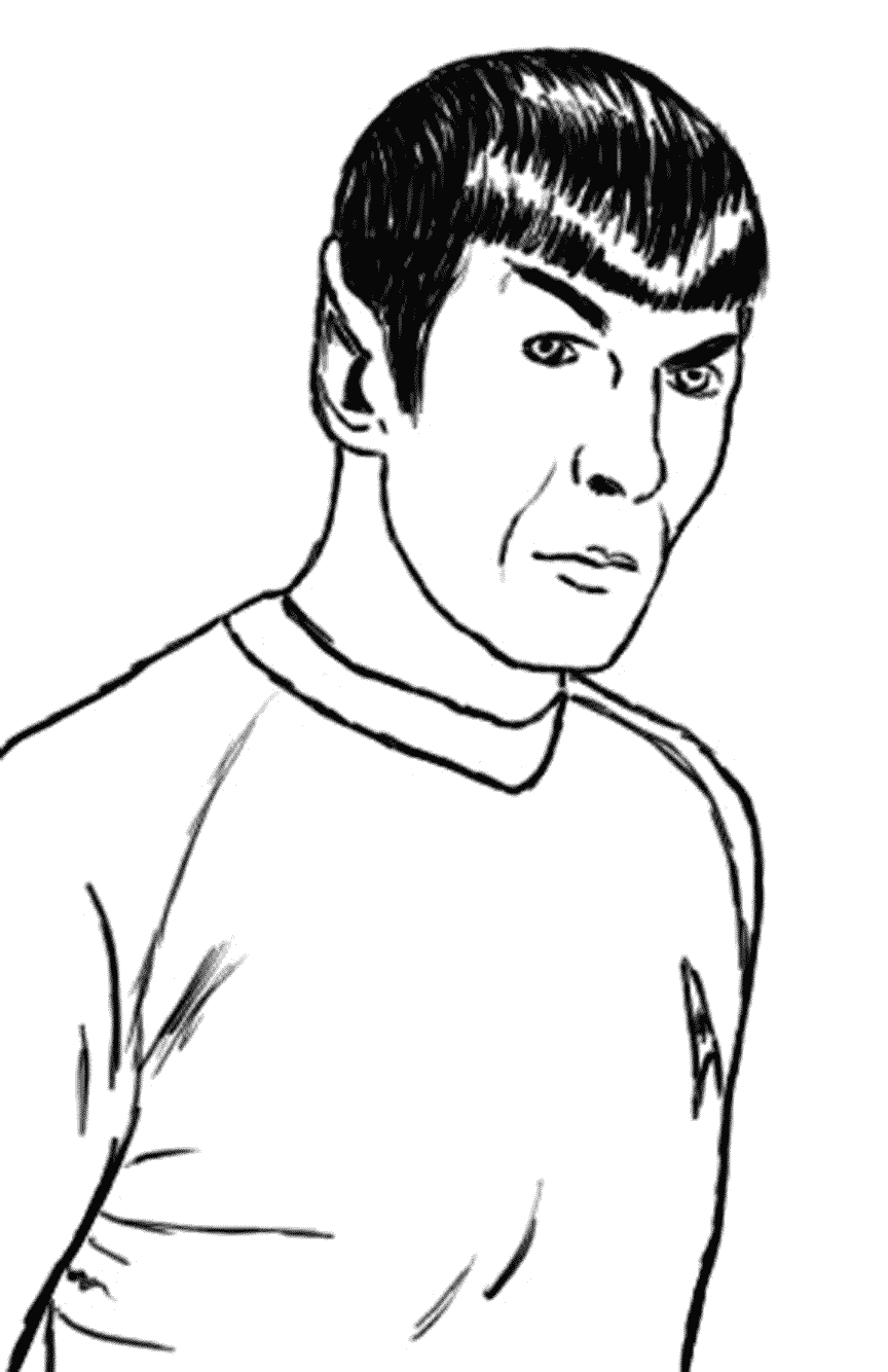 Coloriage de l'équipage de Star Trek en mission spatiale