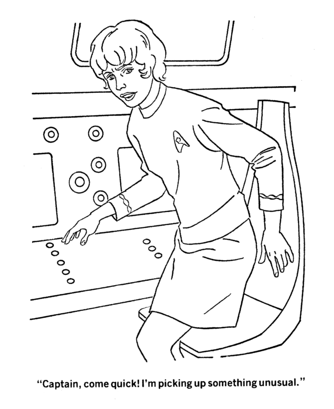 Coloriage de l'équipage de Star Trek en exploration spatiale