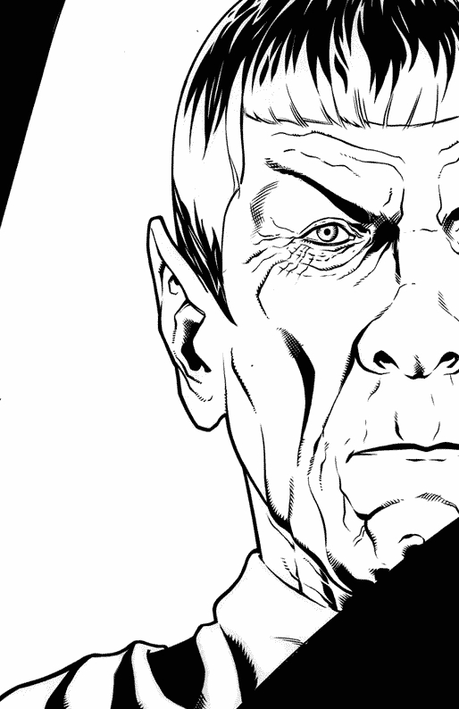 Coloriage de l'équipage de Star Trek en mission spatiale