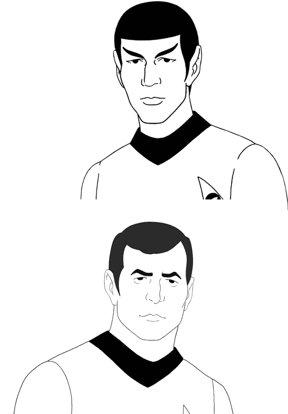 Coloriage de l'équipage de Star Trek à bord de l'USS Enterprise
