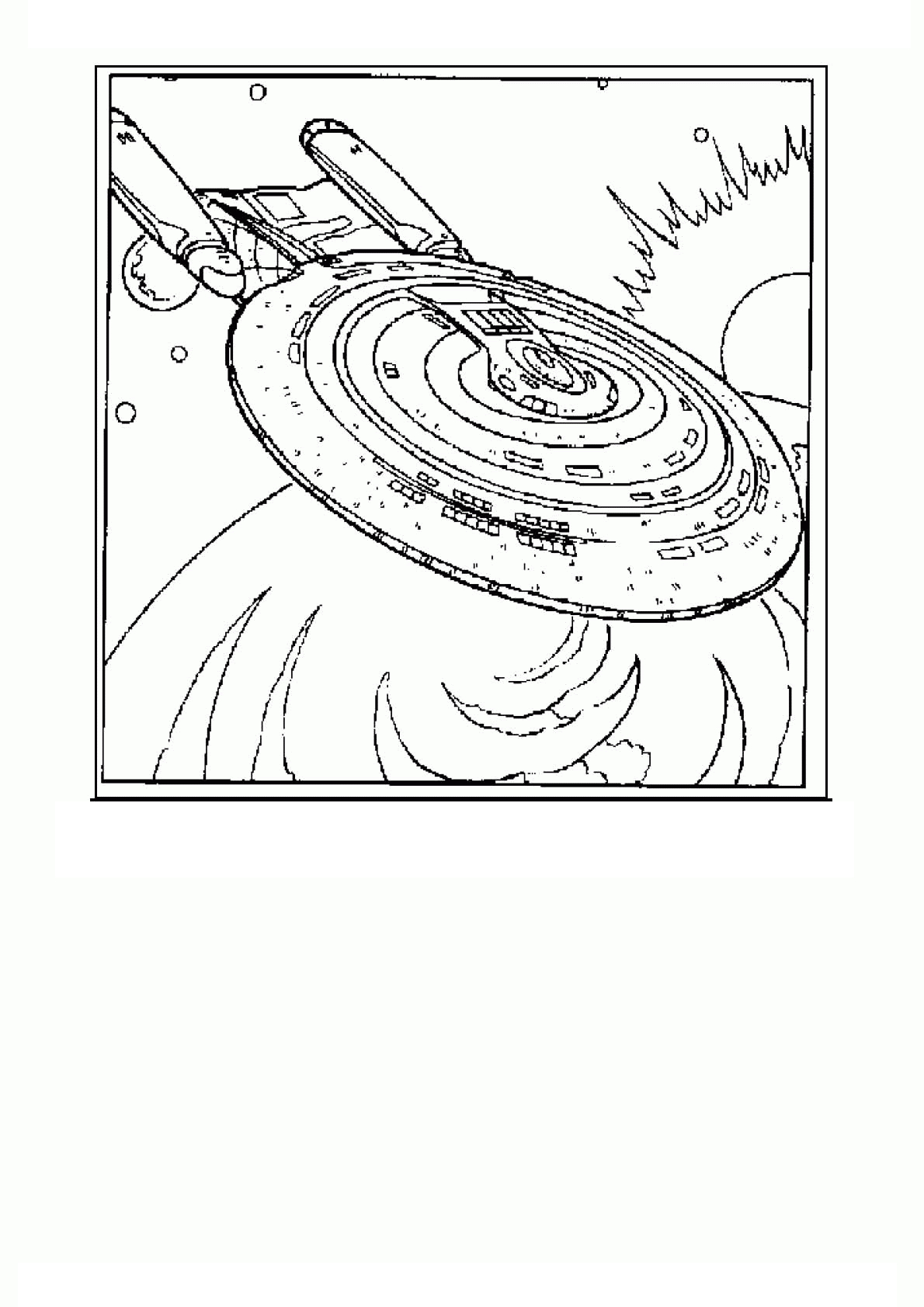 Coloriage de l'équipage de Star Trek en pleine exploration spatiale