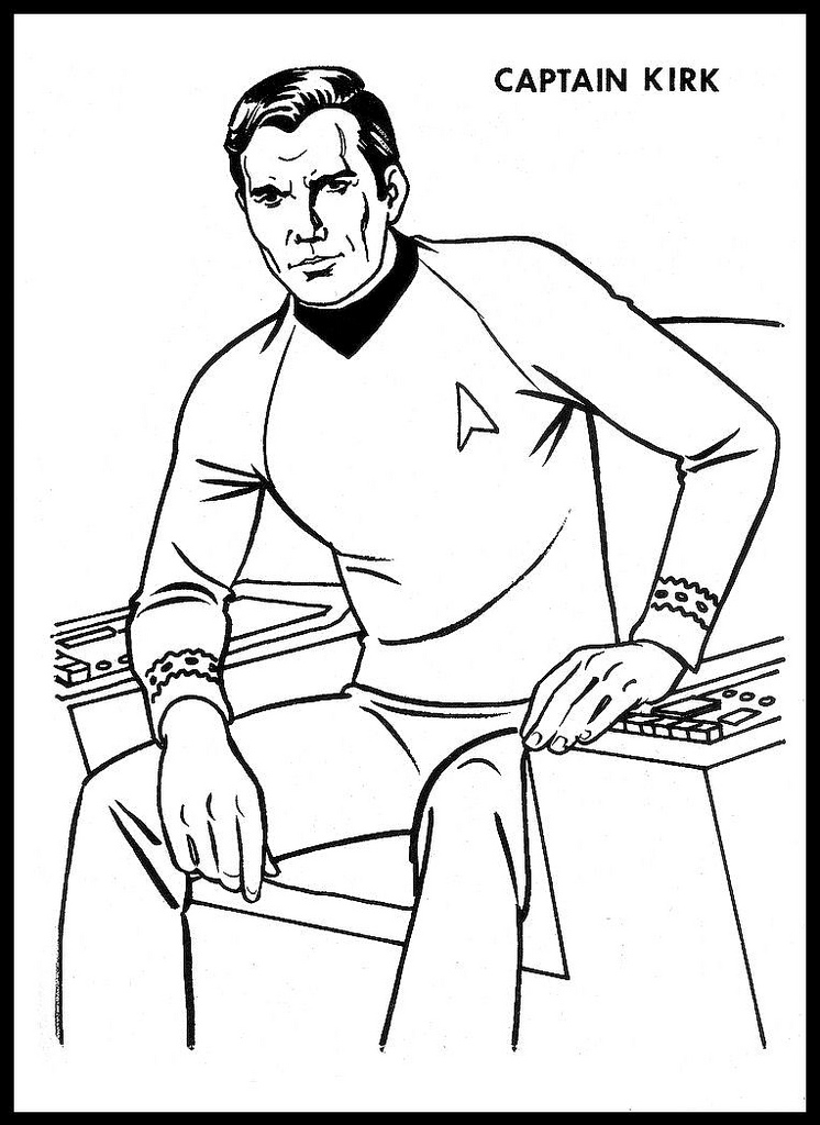 Coloriage de l'équipage de Star Trek en mission spatiale