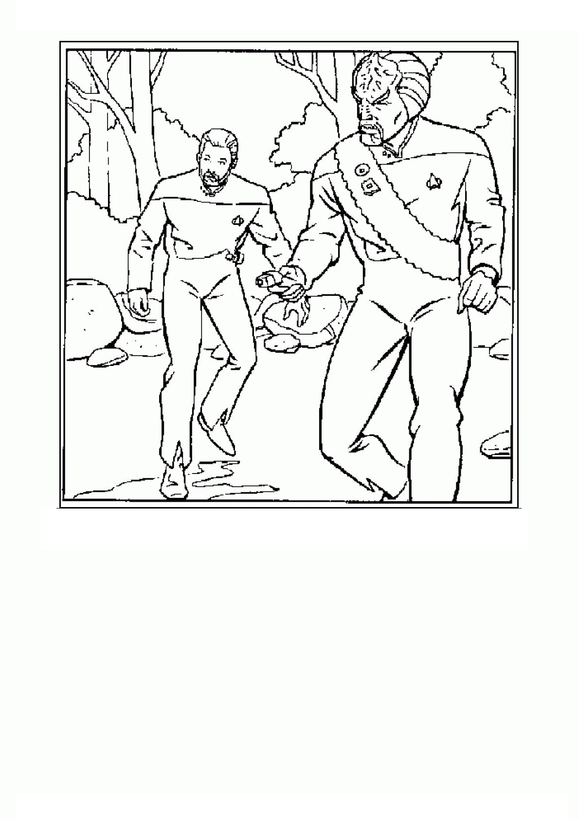 Scène spatiale de Star Trek avec un vaisseau et un personnage