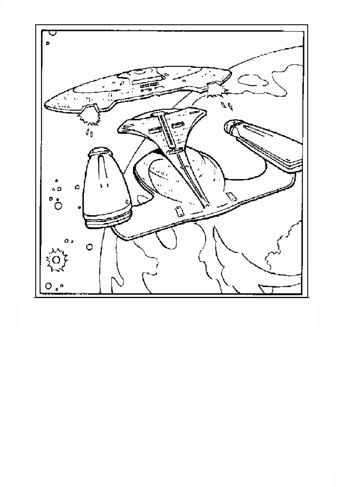 Scène de l'univers de Star Trek avec l'équipage sur le pont du vaisseau