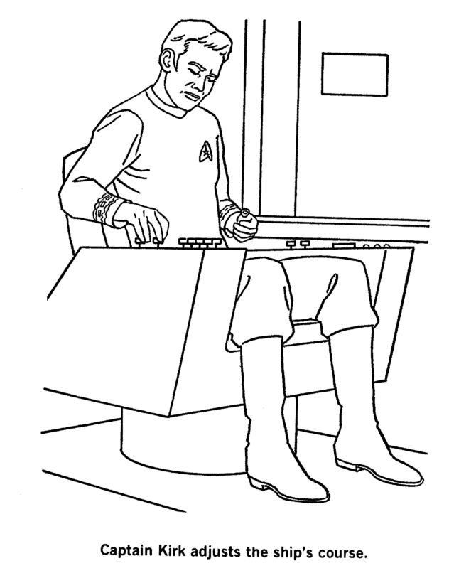 Coloriage d'un vaisseau spatial de Star Trek en pleine exploration