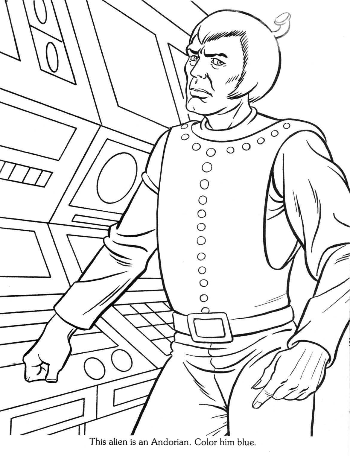 Coloriage de l'équipage de Star Trek en mission spatiale