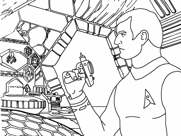 Scène de l'équipage de Star Trek sur le pont du vaisseau Enterprise