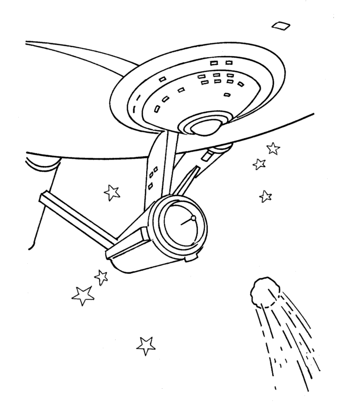 Spock et le vaisseau Enterprise en pleine exploration intergalactique