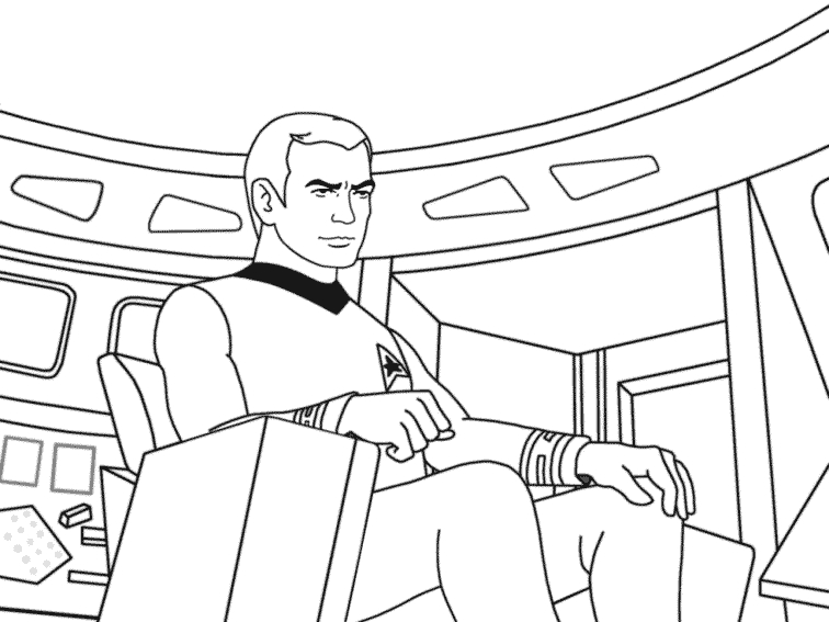 Coloriage de l'équipage de Star Trek en pleine exploration spatiale