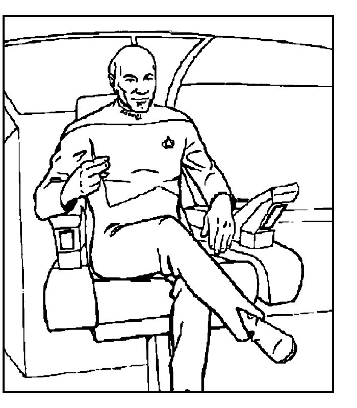 Coloriage de l'équipage de Star Trek en mission intergalactique