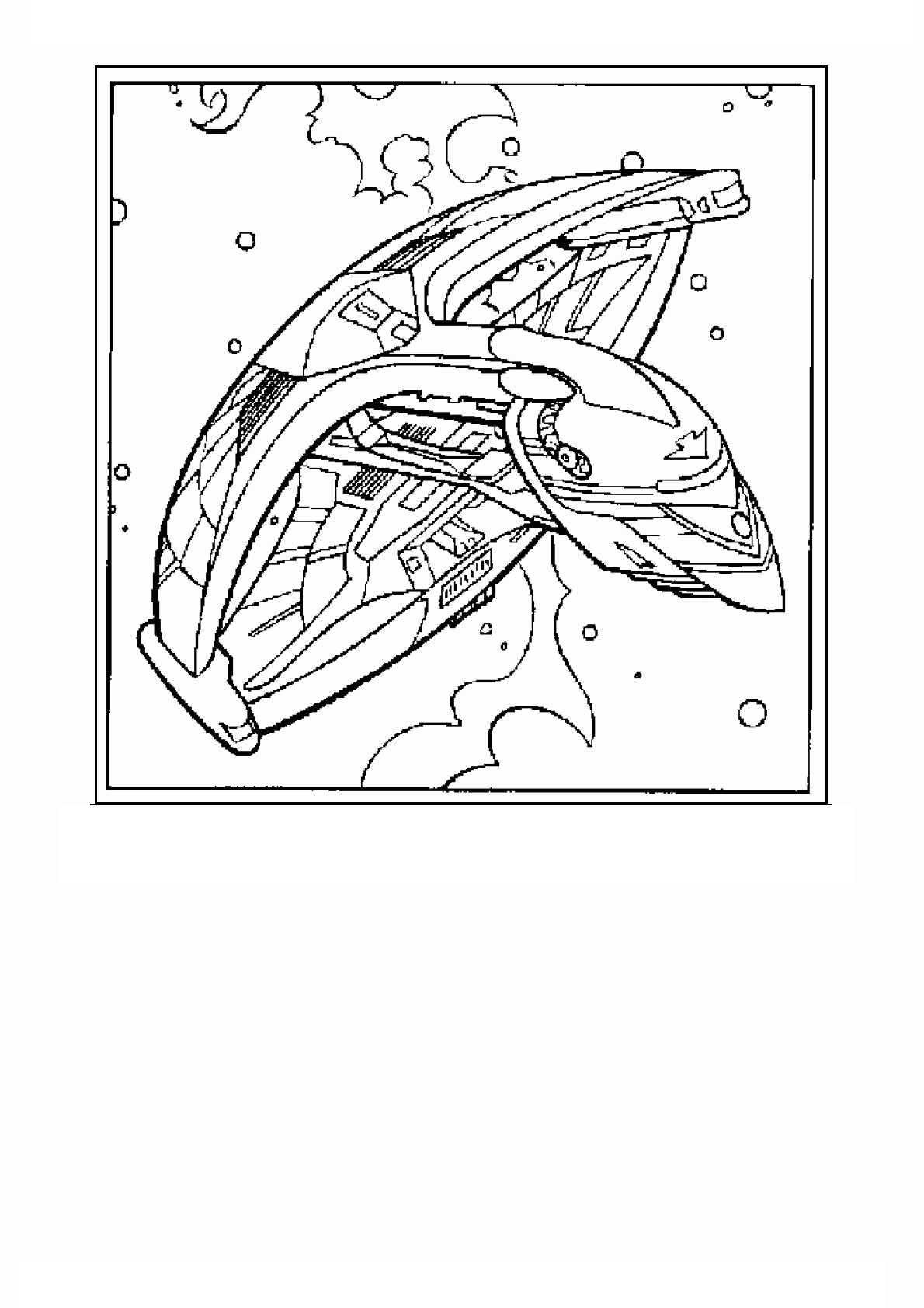 Coloriage d'un vaisseau spatial de Star Trek en pleine exploration