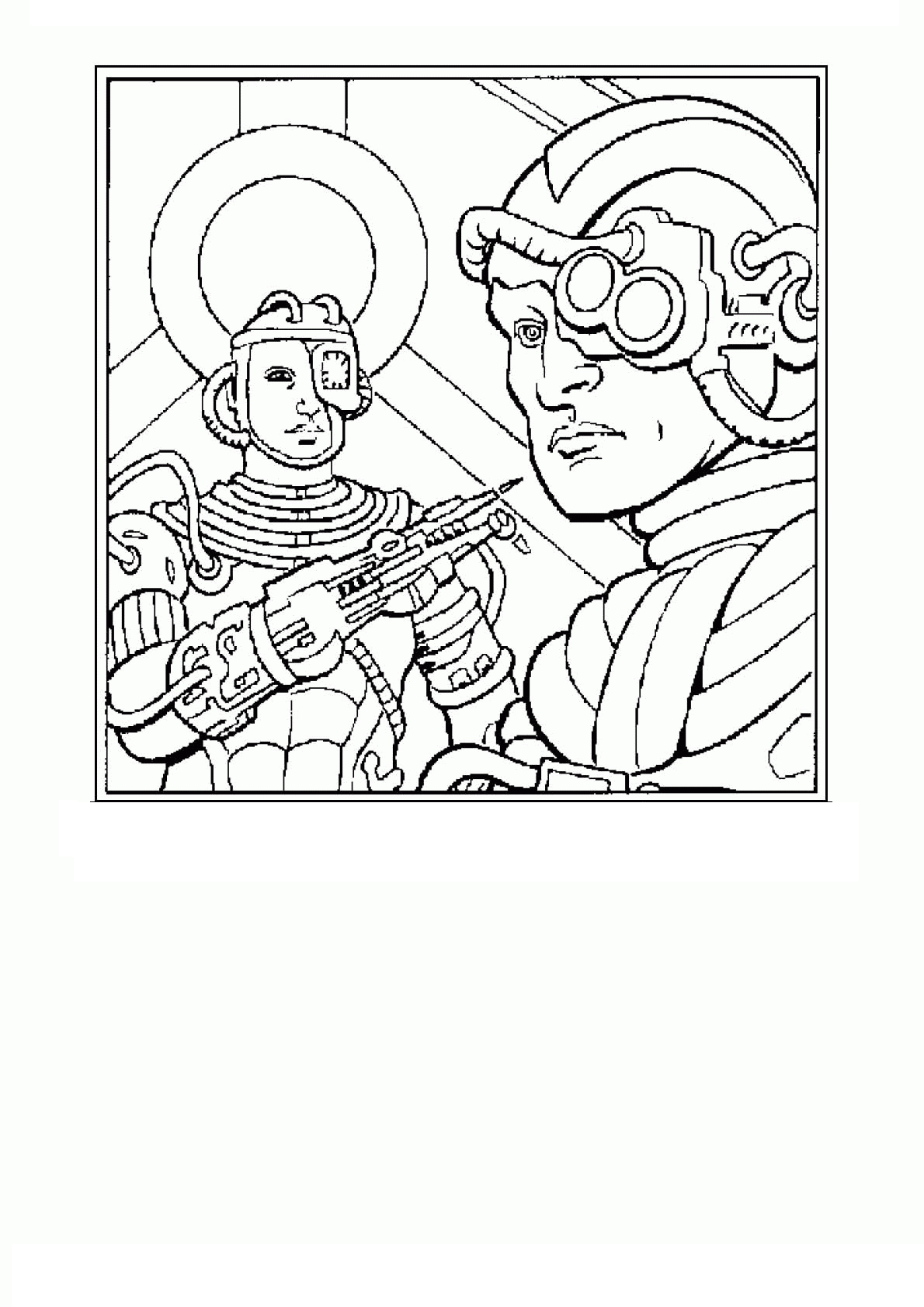 Coloriage de l'équipage de Star Trek en mission spatiale