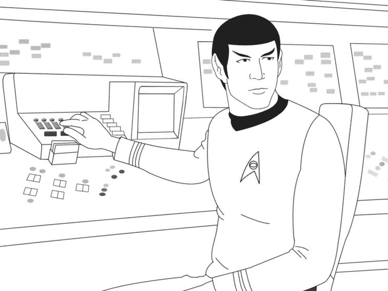 Spock et Kirk en action à bord de l'USS Enterprise
