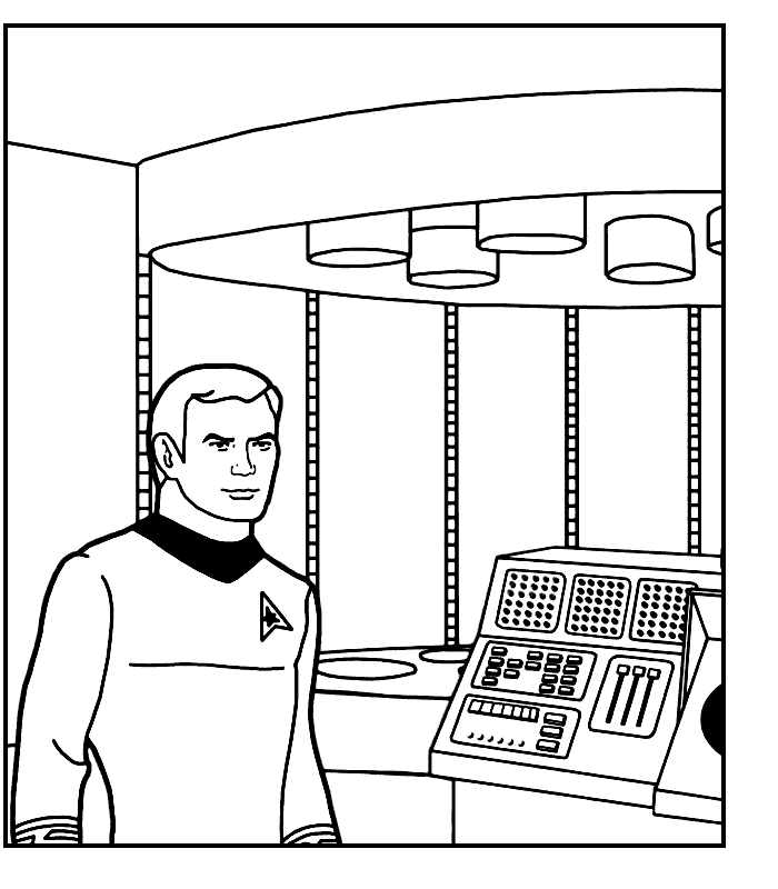 Coloriage d'un vaisseau spatial de Star Trek en pleine exploration